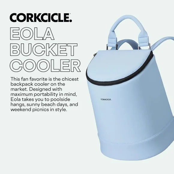 Corkcicle Eola Bucket Bag Periwinkle Neoprene Insulated/Water & Leakproof - Picture 4 of 15